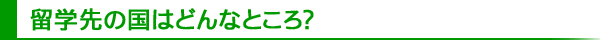 留学先の国はどんなところ？