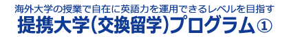 〔学部授業に参加して英語を自在に運用できるレベルを目指す〕提携大学（交換留学）プログラム①