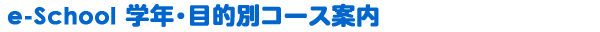 e-School講座バリエーション　学年・目的別【コース案内】